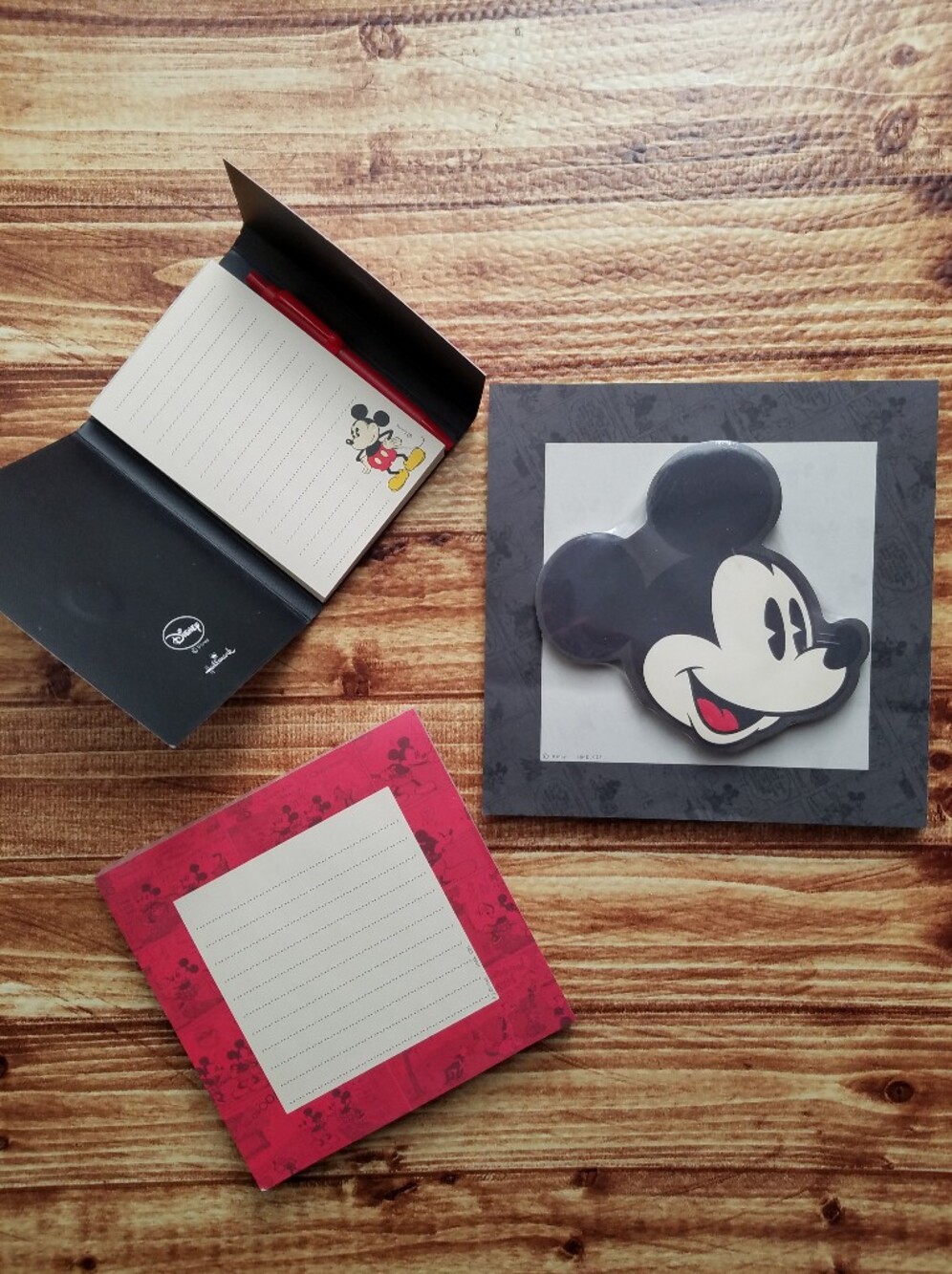 Hallmark Disney Mickey Mouse Notepad Set with Sticky Notes Red/Black Office